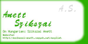 anett szikszai business card